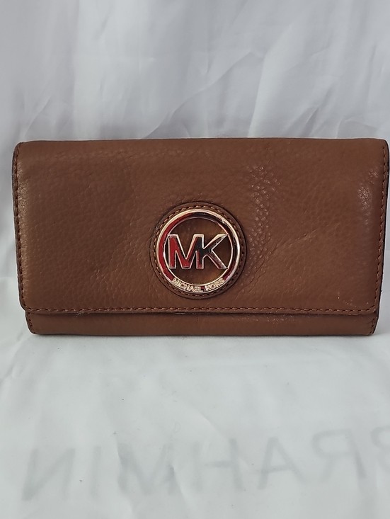 Michael Kors Handbags - Michael Kors Brown Leather Logo Clutch Wallet